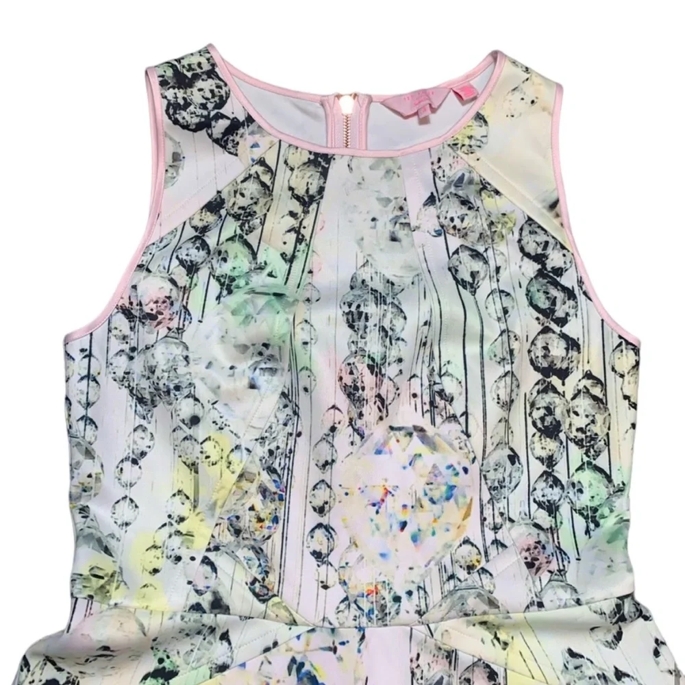 TED BAKER LONDON: Sapira Crystal Droplets' Neoprene Skater Dress - Size 3 (US 8)